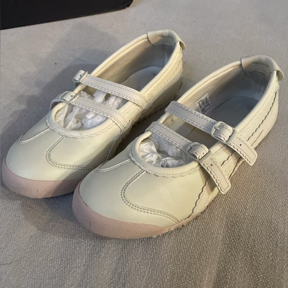 Onitsuka Tiger Mexico 66 Tgrs Ballet Mary Jane Shoes In Cream